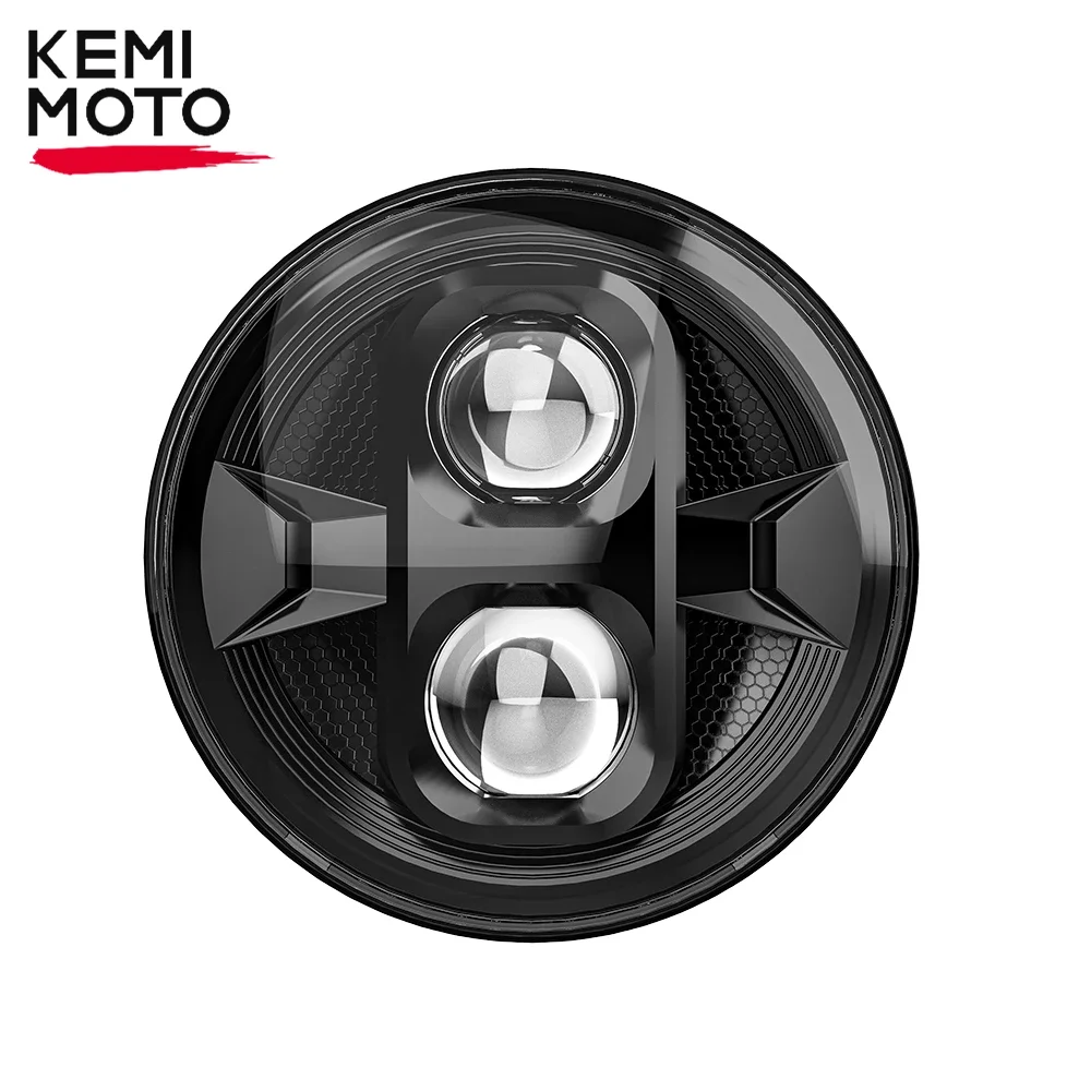 

KEMiMOTO 7 Inch LED Motorcycle Headlights H4 LED Headlight LED Lamp High Low Beam With DRL Motorbike Headlamp For Softail Slim