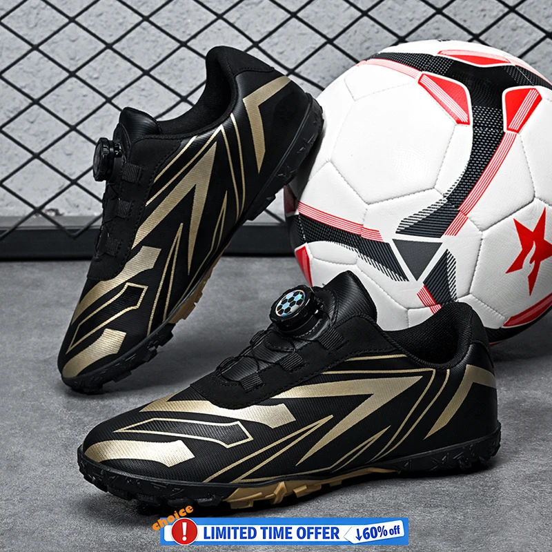 

Детские футбольные бутсы для игры на газоне, дышащие нескользящие футбольные бутсы с вращающейся застежкой, профессиональная обувь для тренировок на открытом воздухе для мальчиков и девочек