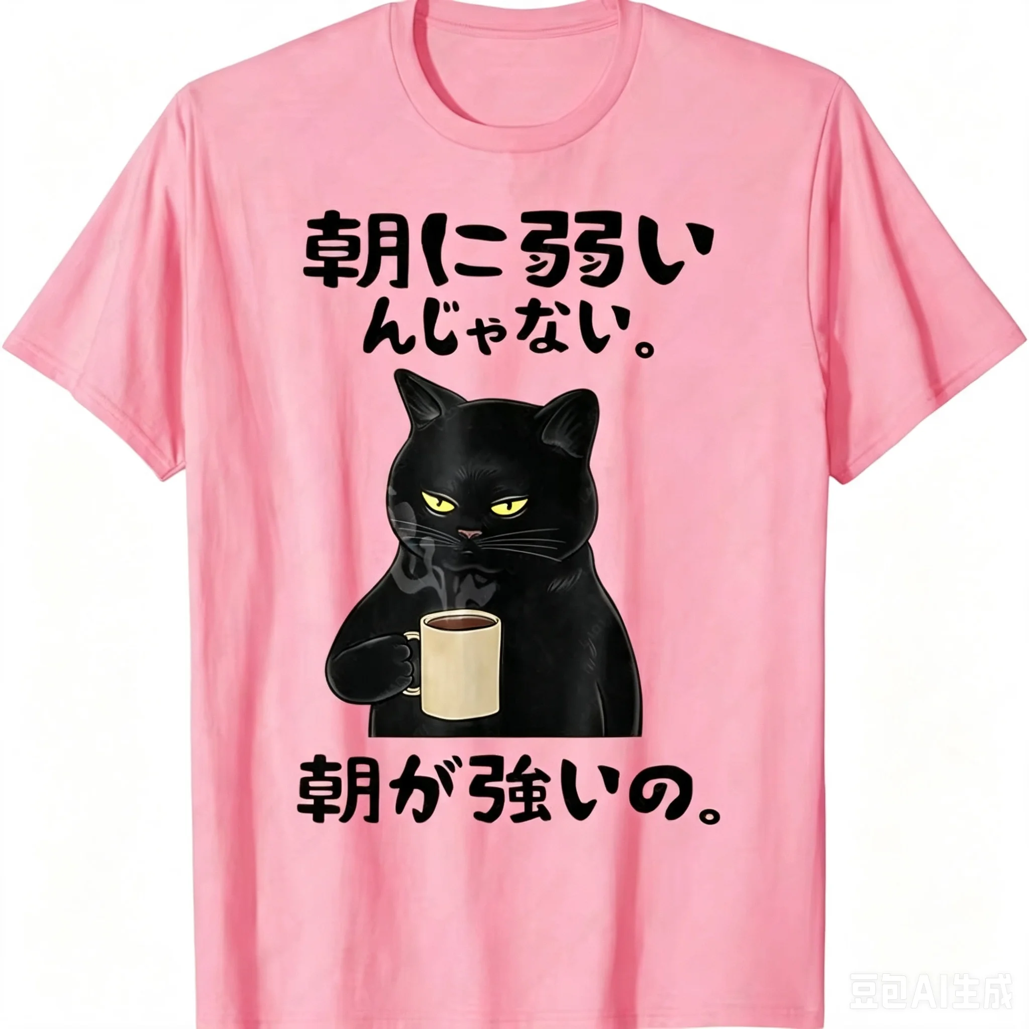 I’m not weak to Mornings are strong Japanese Text Joke Gag Funny printed T-Shirt tops cotton
