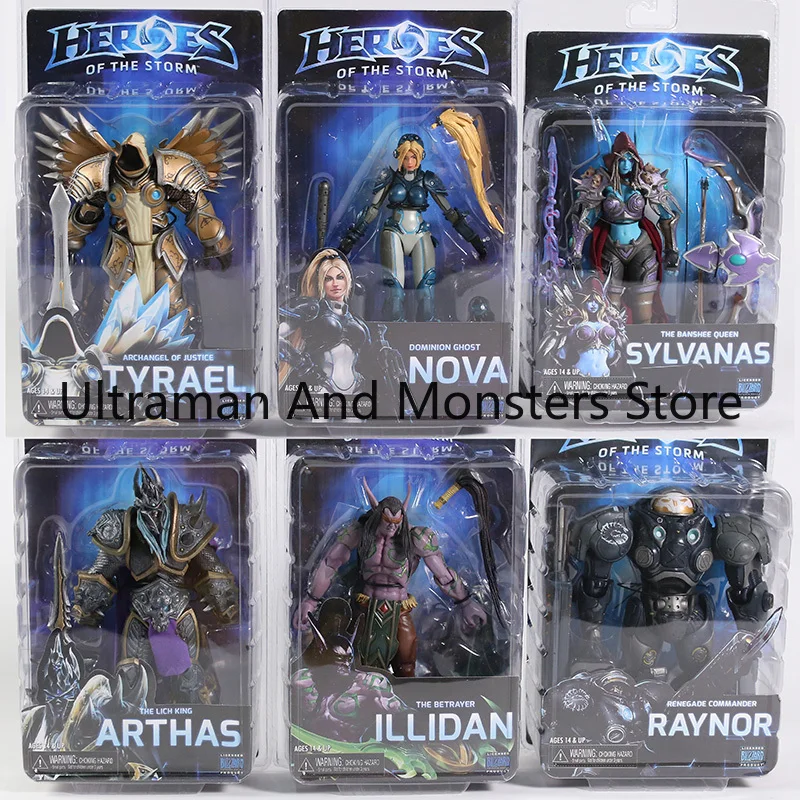 Genuine first edition NECA Heroes of the Storm World of Warcraft 18cm Illidan Sylvanas Nova movable figure model