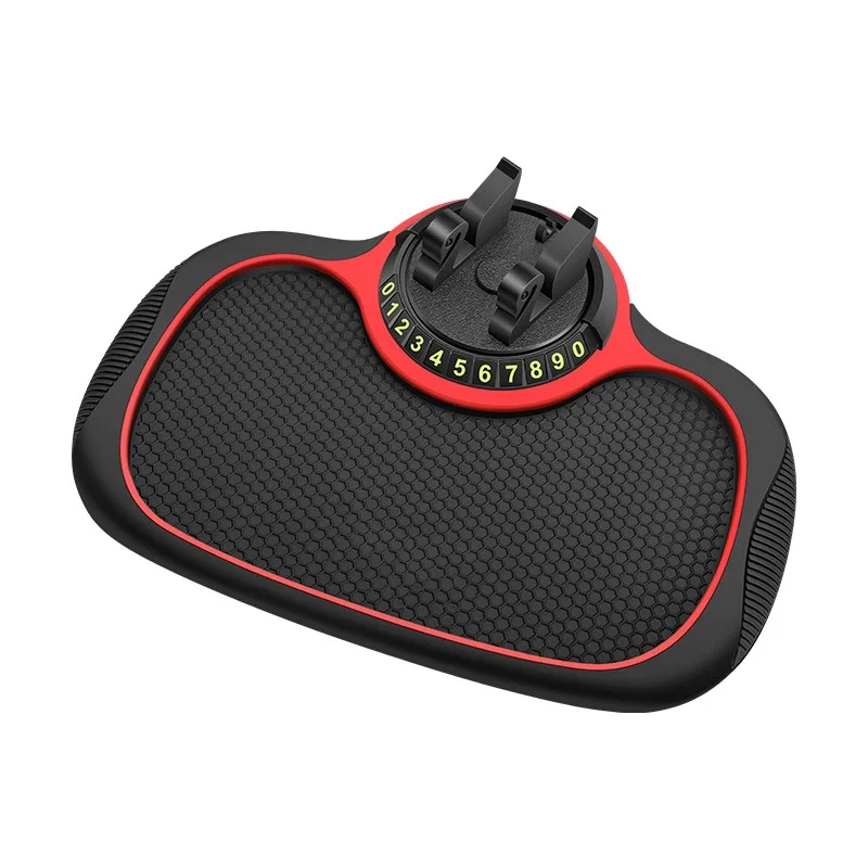 

3 In 1 Car Phone Holder Pad Mat Anti-slip Dashboard Pad Car Dash Organizer with Parking Number Plate Instrument Panel Bracket