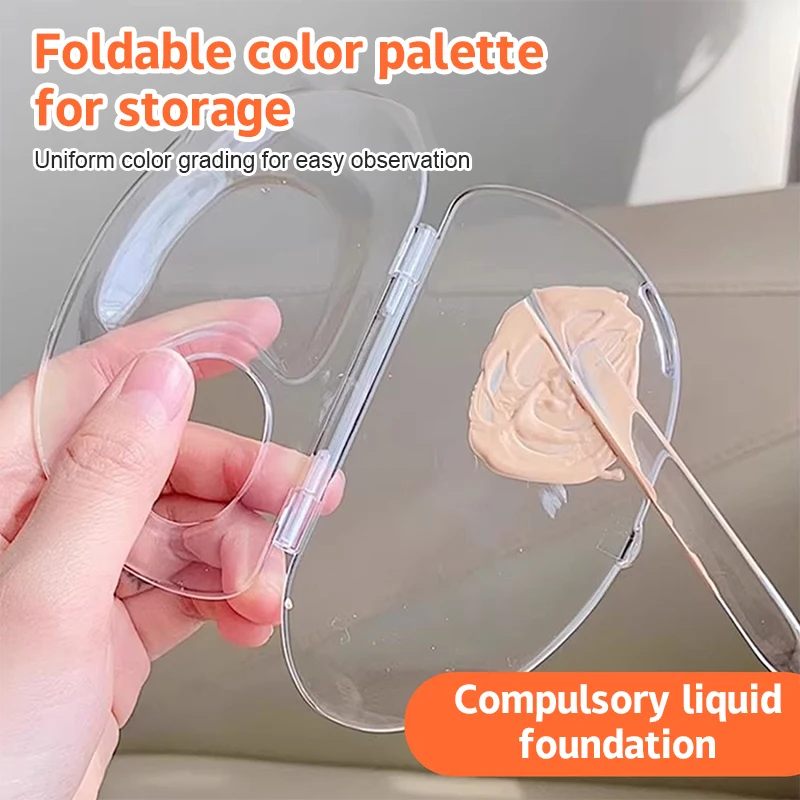2-teilige transparente Acryl-Make-up-Palette, faltbar, flüssige Grundierung, Make-up, Farbcreme, Make-up-Spezialist, Farbpalette