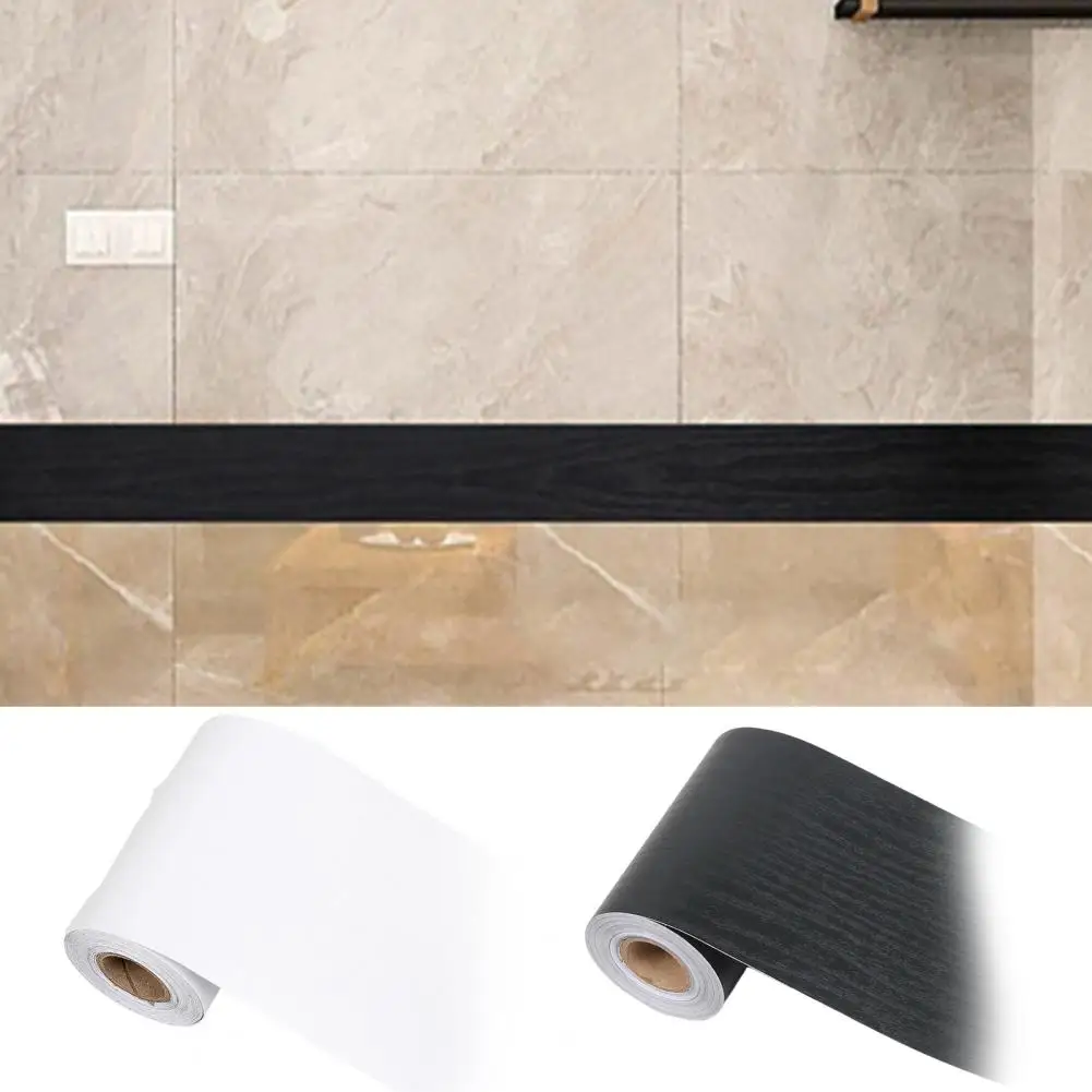 1 Roll 10CMx10M Wood Grain Border Sticker Waterproof Self-Adhesive Peel-And-Stick Mirror Frame Wall Border Decoration Wallpaper