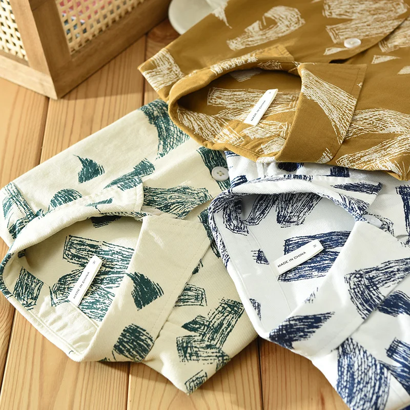 

100% хлопок, новая стильная качественная рубашка с короткими рукавами, мужская брендовая модная удобная верхняя одежда с принтом, большие размеры, сорочка Homme