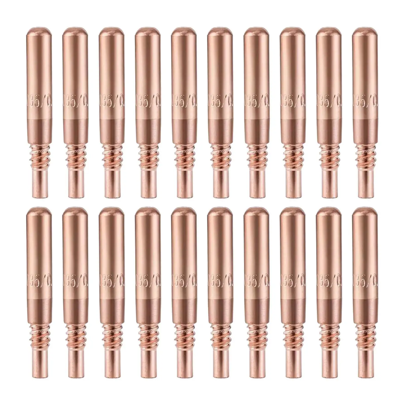 20 sztuk końcówek spawalniczych MIG, części zamienne, odporne na zużycie, miedziane akcesoria spawalnicze, zestaw 0,035 cala do D-m250