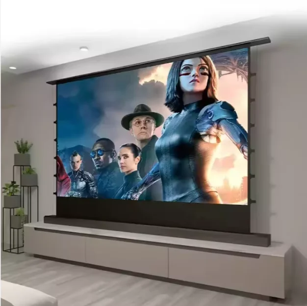 

Yinzam Floor Rising Projector Screen Electric Floor Rising Portable Screen For UST Projector ALR PET Crystal Floor Rising Screen