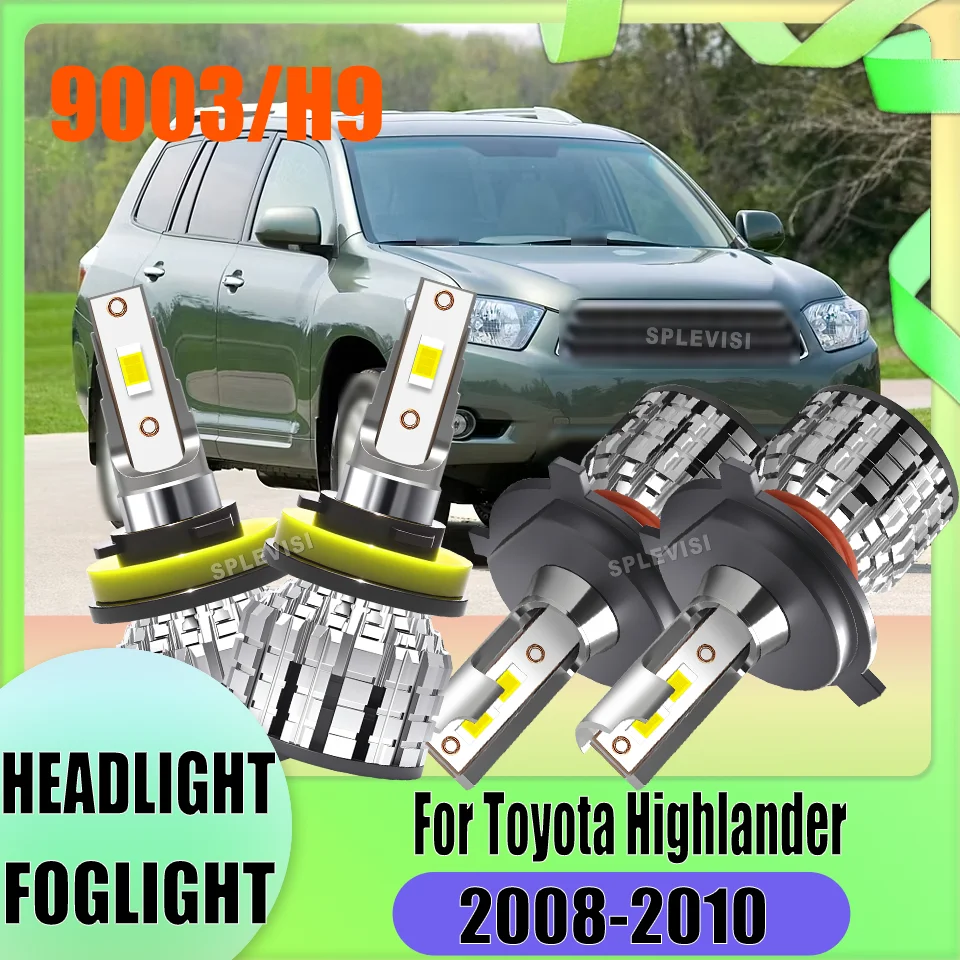 

Long-Lasting 6000K White LED Headlight Fog Lamp Combination Set Long-Distance Illumination For Toyota Highlander 2008 2009 2010