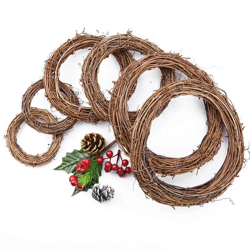 Künstlicher Rattanrahmen für Zuhause, Hochzeit, Weihnachten, Halloween, Party, Outdoor-Deko, DIY-Geschenke, Brautkranz, Wanddekoration, Accessoire – Detail 5