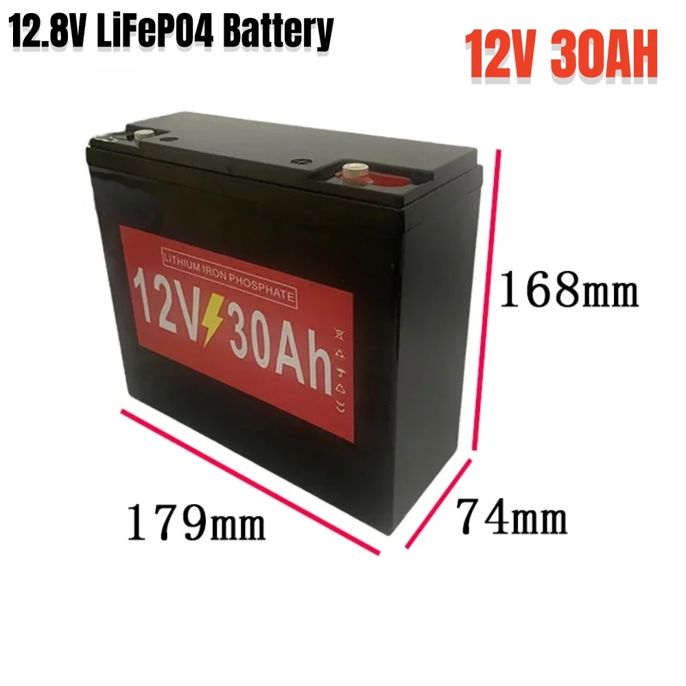 12V/12.8V 30Ah LiFePO4 battery, lithium iron phosphate battery, bicycle, touring car, solar energy, wind energy, tax exemption