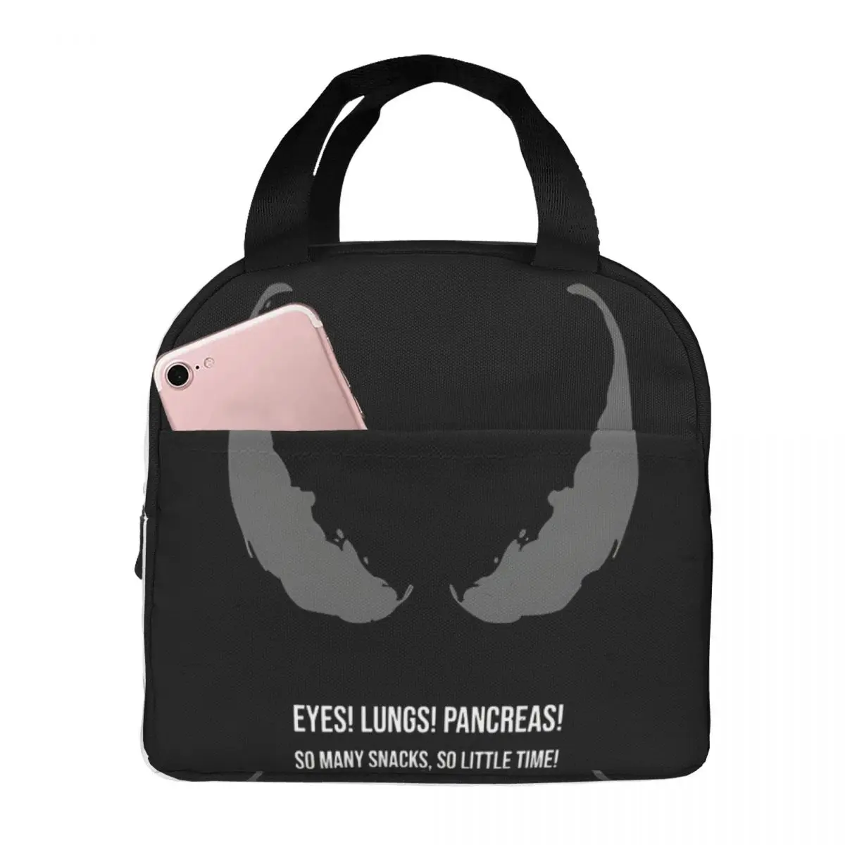 Tote For Women Marvel Venom The Last Dance Hand Bag Unique Eyes Lungs Pancreas So Many Snacks, So Little Time Hiking Food Box