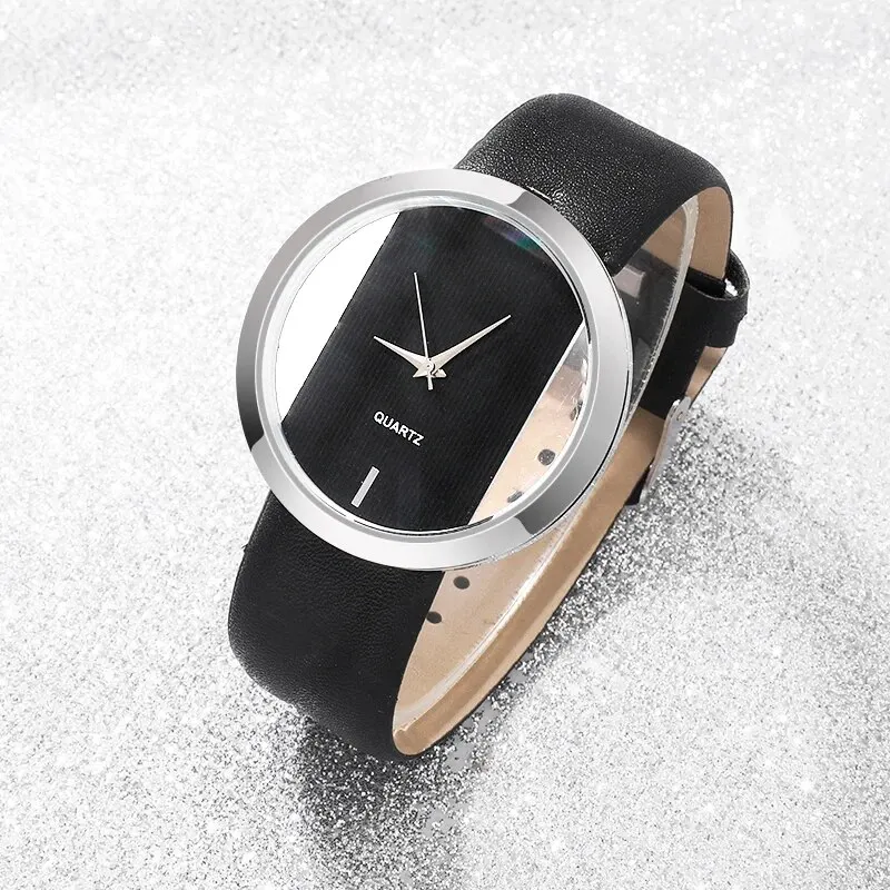 Top Brand Luxury Fashion Watch Men Leather Strap Sports Business Fashion Casual Round Pointer Hollow Quartz Watches