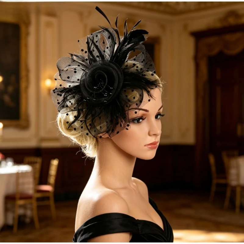 

Vintage Bridal Hair Clip Flower Pearl Headpiece Elegant & Lightweight – Perfect for Wedding Party Cheongsam Dress Costume