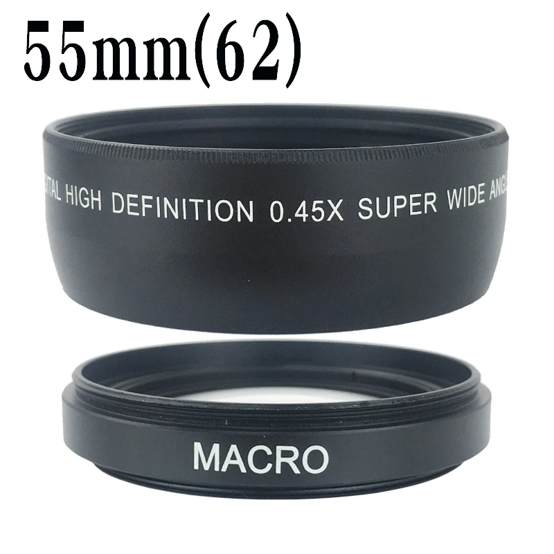 Professional 0.45x Wide Angle Lens with Macro Lens for Canon Nikon Sony Fujifilm Camera lens 43 46 49mm 52mm 55mm 58mm 62mm 67mm