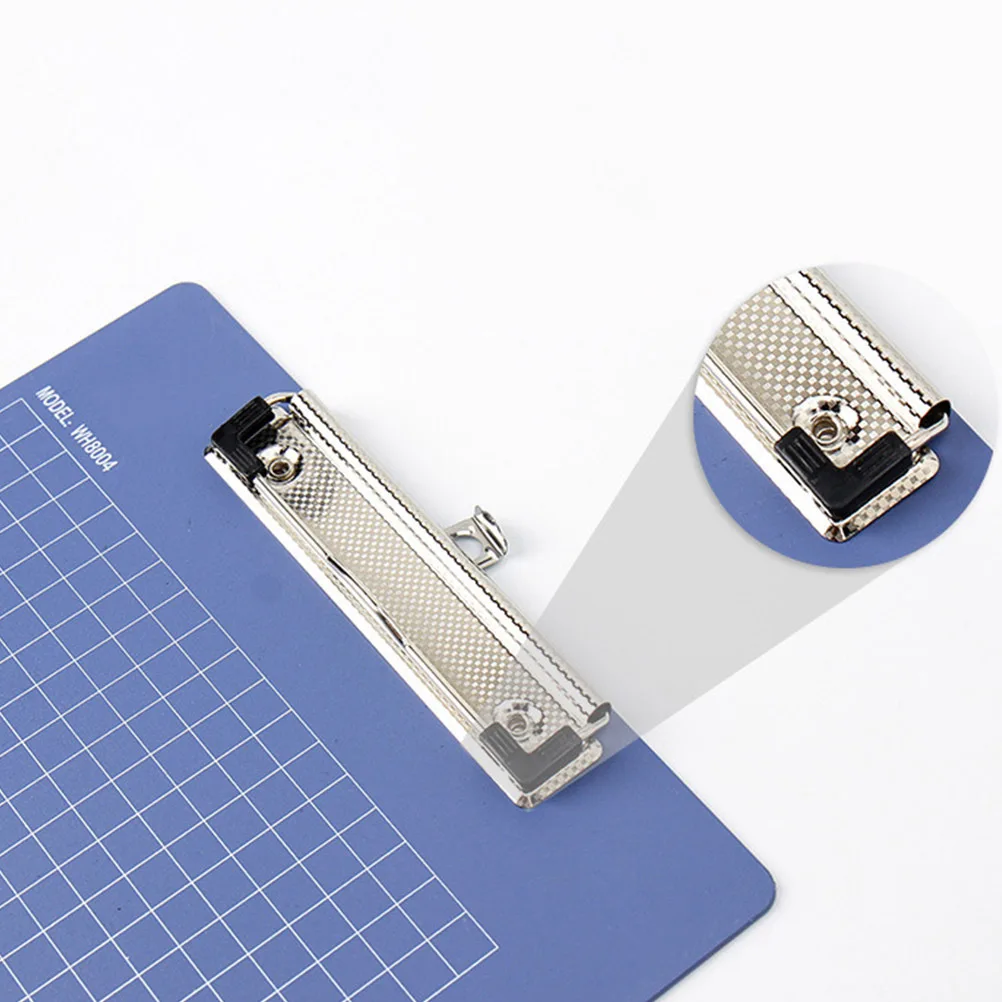 Portapapeles de perfil de plástico con bordes lisos, ligero, A5, azul, perfecto para escribir, sujetar papeles, oficina y escuela, 3 uds.