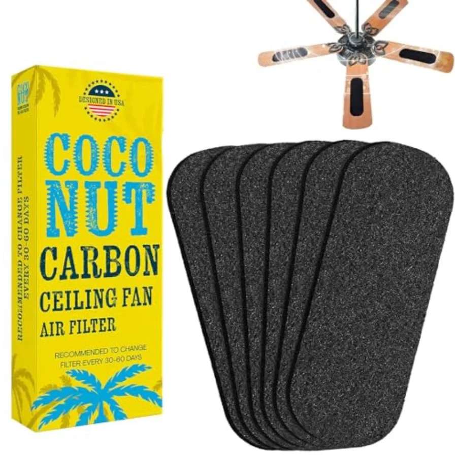 

Ceiling Fan Filters for Blades, Ceiling Fan Filter, Unscented Activated Coconut Shell Carbon Ceiling Fan Air Filter-Easy-Stick