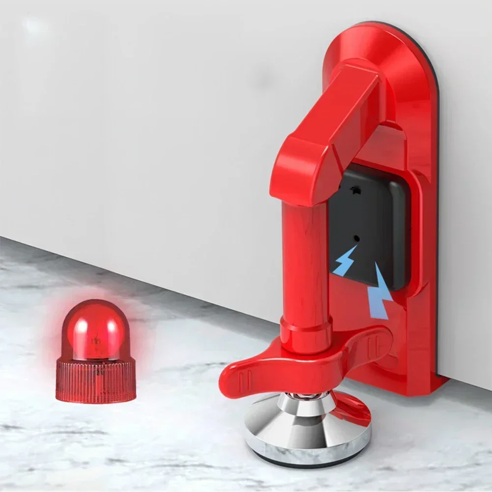 Aluminum Alloy Red Door Stop Alarm Door Lock With Sirens Doors Anti-theft Hotel Security Device Home Security Door Stop Alarm