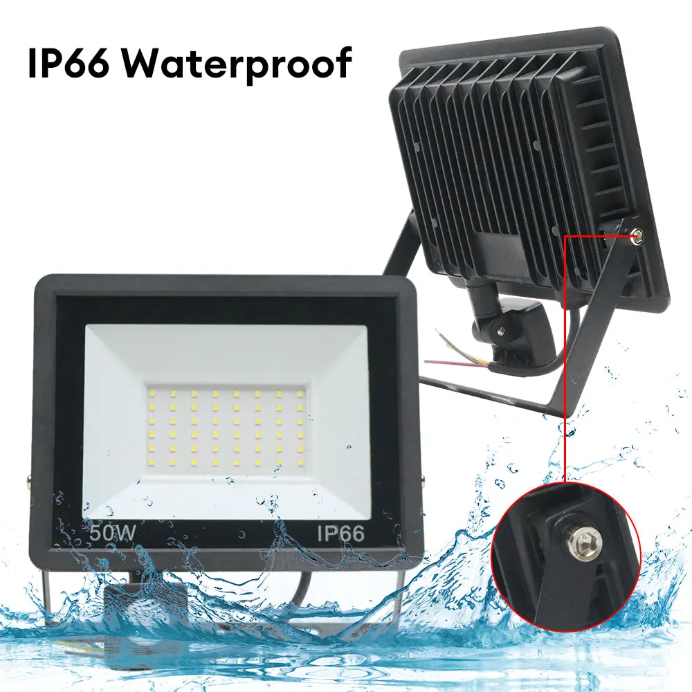 Led Motion Sensor Floodlight Outdoor Wall Light White Light 50w 10w Ip66 Waterproof Led Spotlight For Garden Porch Lights