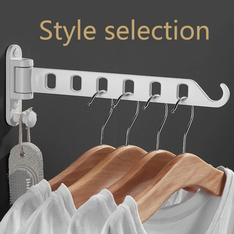 Wall Mounted Laundry Hanger Dryer Rack Folding Clothes Hanger Metal Storage Rack for Home Dormitory Balcony Heavy Duty Hangers