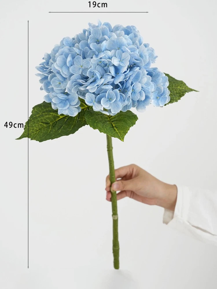 Blauwe kunstmatige hortensia bloemen Real Touch kunstmatige hortensia takken decoratie bruidsboeket bloemstuk