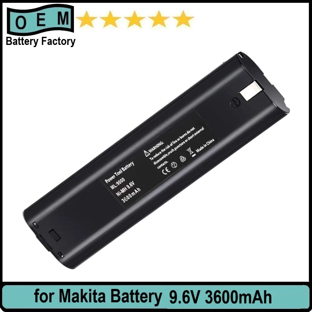 

Upgrade to 3600mAh For Makita 9.6V Ni-Mh Battery Compatible with 9000 9033 193890-9 192696-2 632007-4 6096D 6093D DA391D 6095D