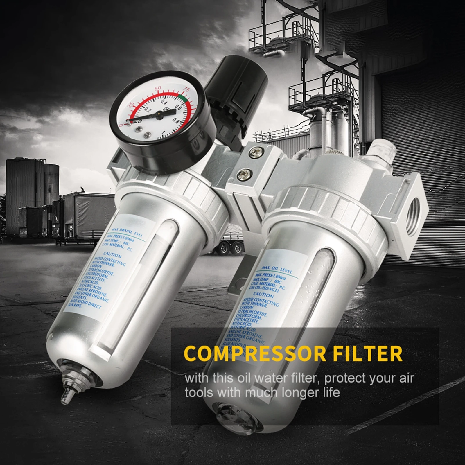 

SFC400 Air Source Processor Double Oil-Water Separator High Efficiency Compressed Air Filter Industrial Pneumatic Components