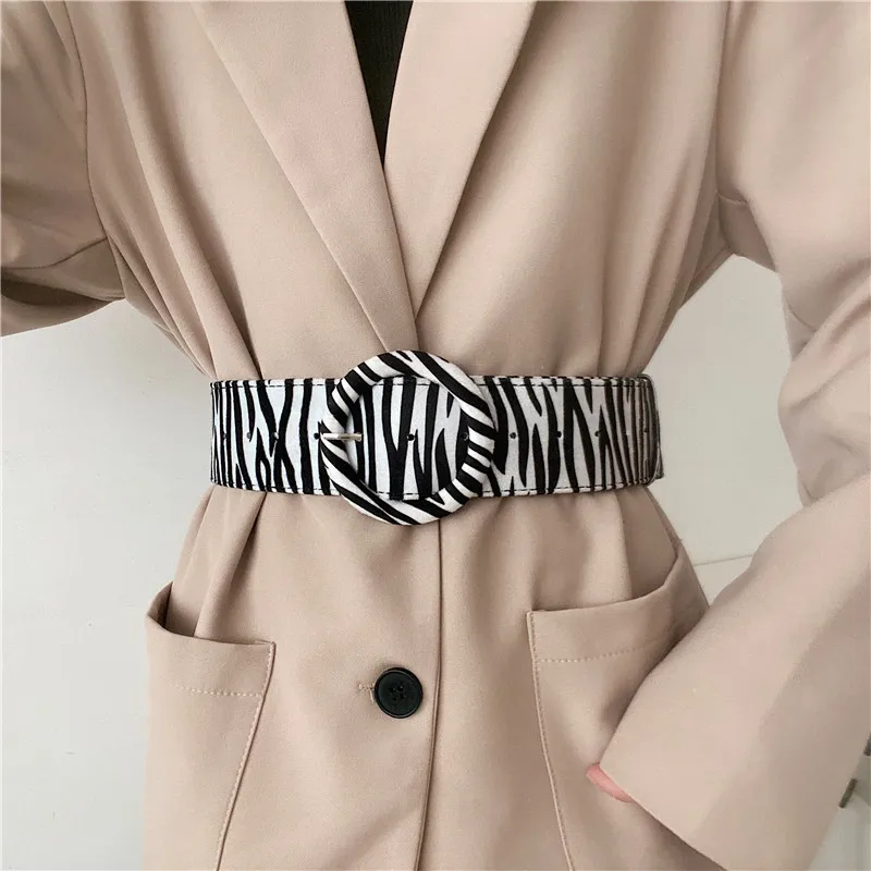 

X6031 Adult Zebra Belt Female Corset Waistbelt Girls Windbreaker Waistband Closure Girdle Dress Coat Decorative Belts