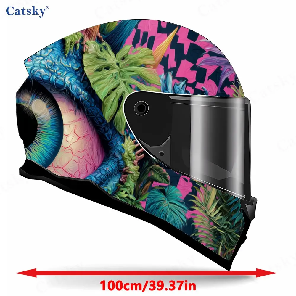 Jungle Giant Eye Pattern Helmet stickers , PVC Material Multifunctional Helmet Stickers, Scratch-Resistant & Fade-Proof, Easy to