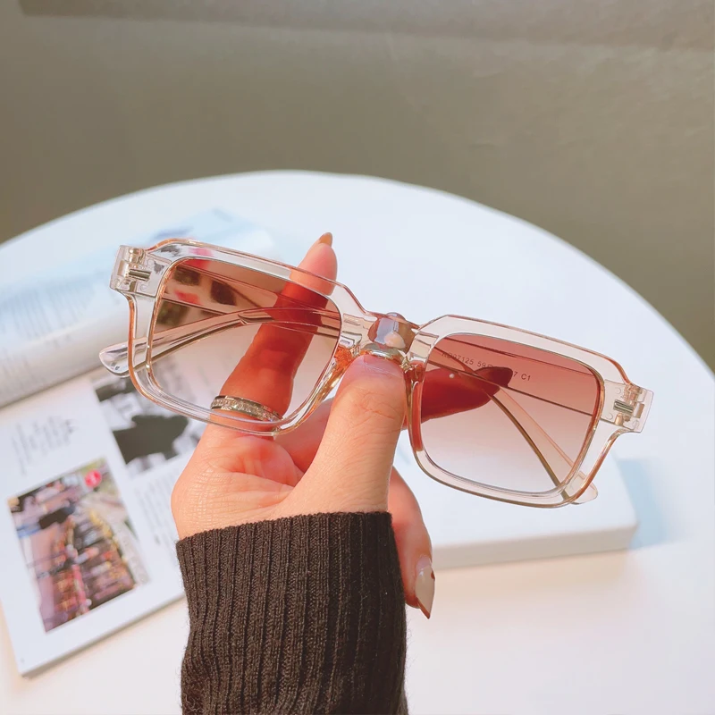 Retro Rice Staple Rechteckige Sonnenbrille mit kleinem Rahmen für Damen – Detail 3