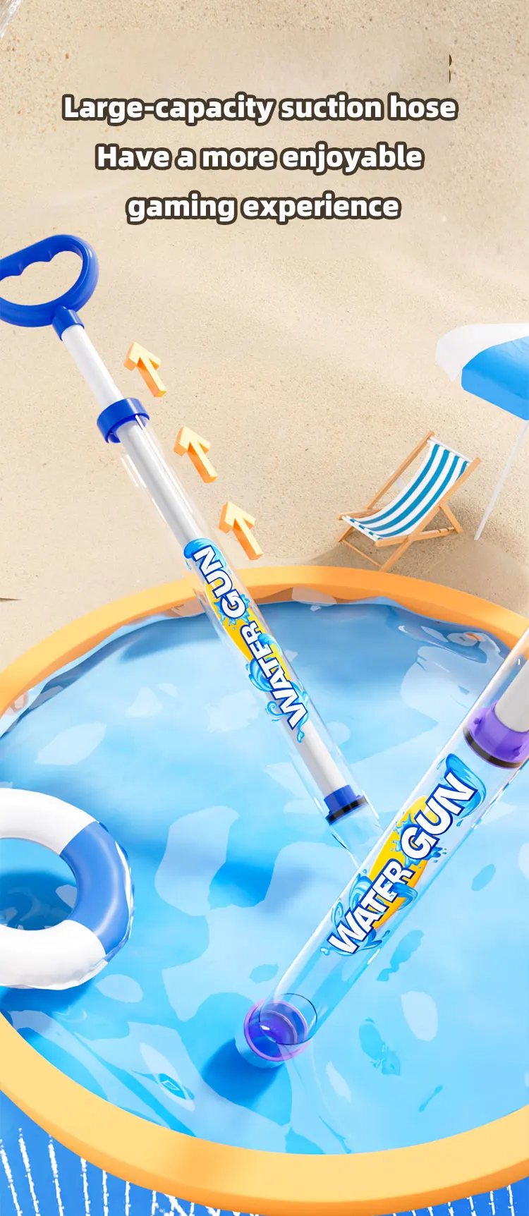 3-teilige Wasserpistole zum Spielen im Wasser, Spielzeug für den Strand, Kinder-Wasserpistole, Party-Wasserpistole, schwimmende Wasserpistole – Detail 5