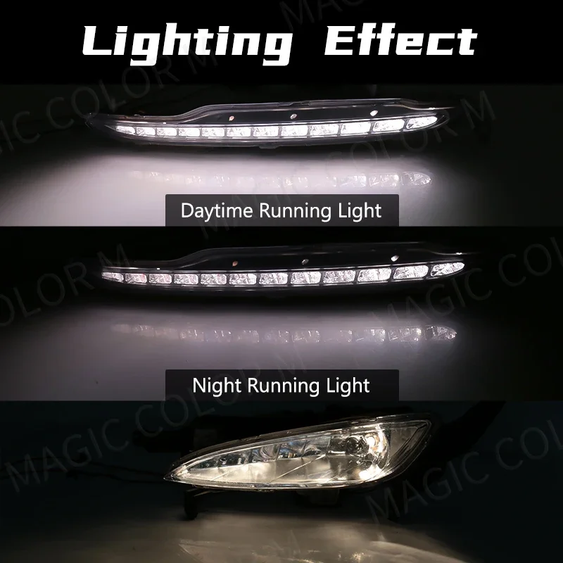 LED Fog Lamp For Kia K5 Optima 2010 2012 2013 DRL Daytime Running Light Auto Front Bumper Black Bezel Covers Car Accessories