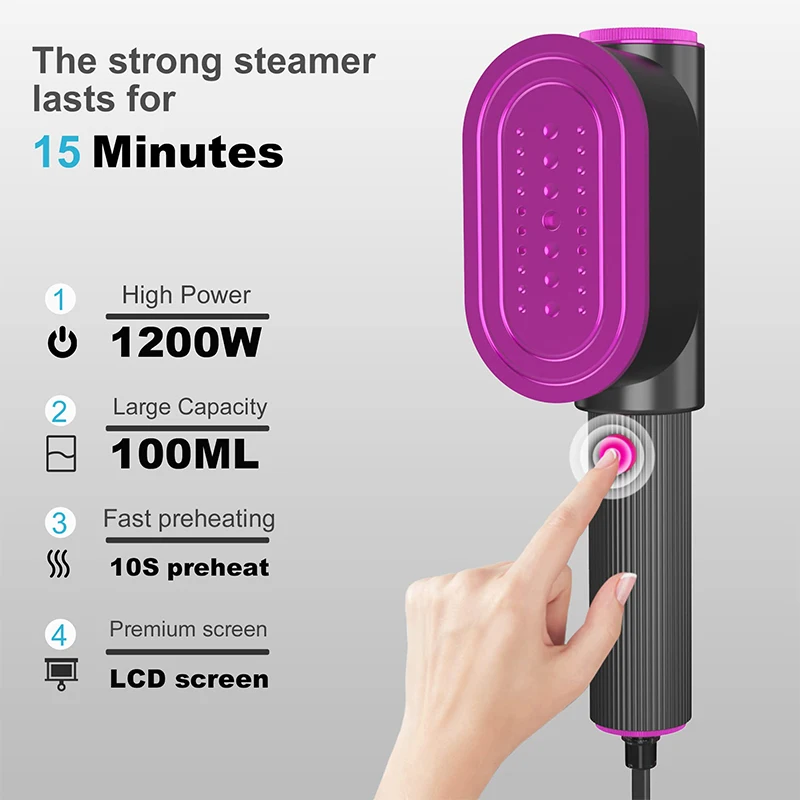 

Portable Handheld Garment Steamer Steam Iron 3 in 1 Vertical Iron Home Travelling For Clothes Ironing Wet Dry Ironing Machine