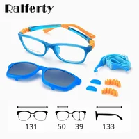 Ralferty 2 en 1 gafas de sol para niños Clips polarizados en gafas niño 0 dioptrías prescripción óptica miopía montura de gafas cadena