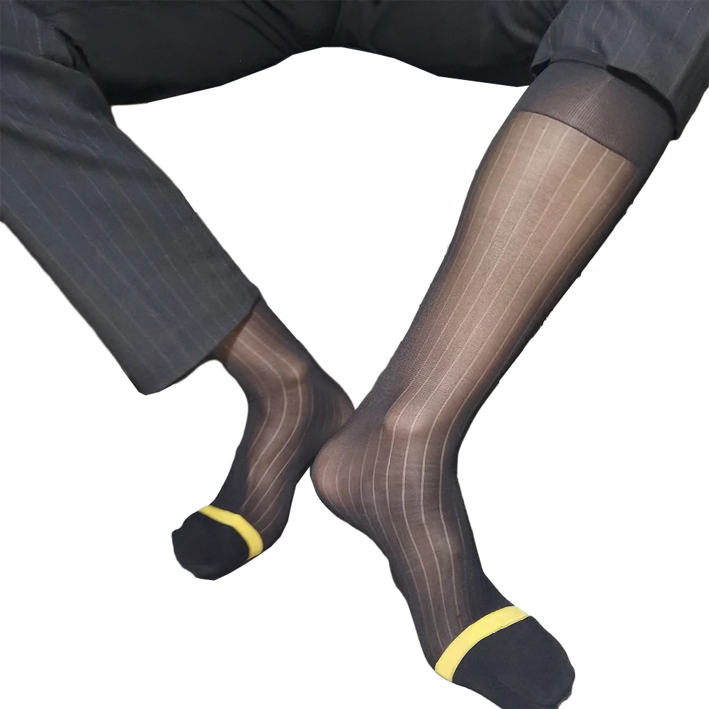 Männer sexy Nylon seidige ultra dünne Socken tragen spurlose durchsichtige Strümpfe