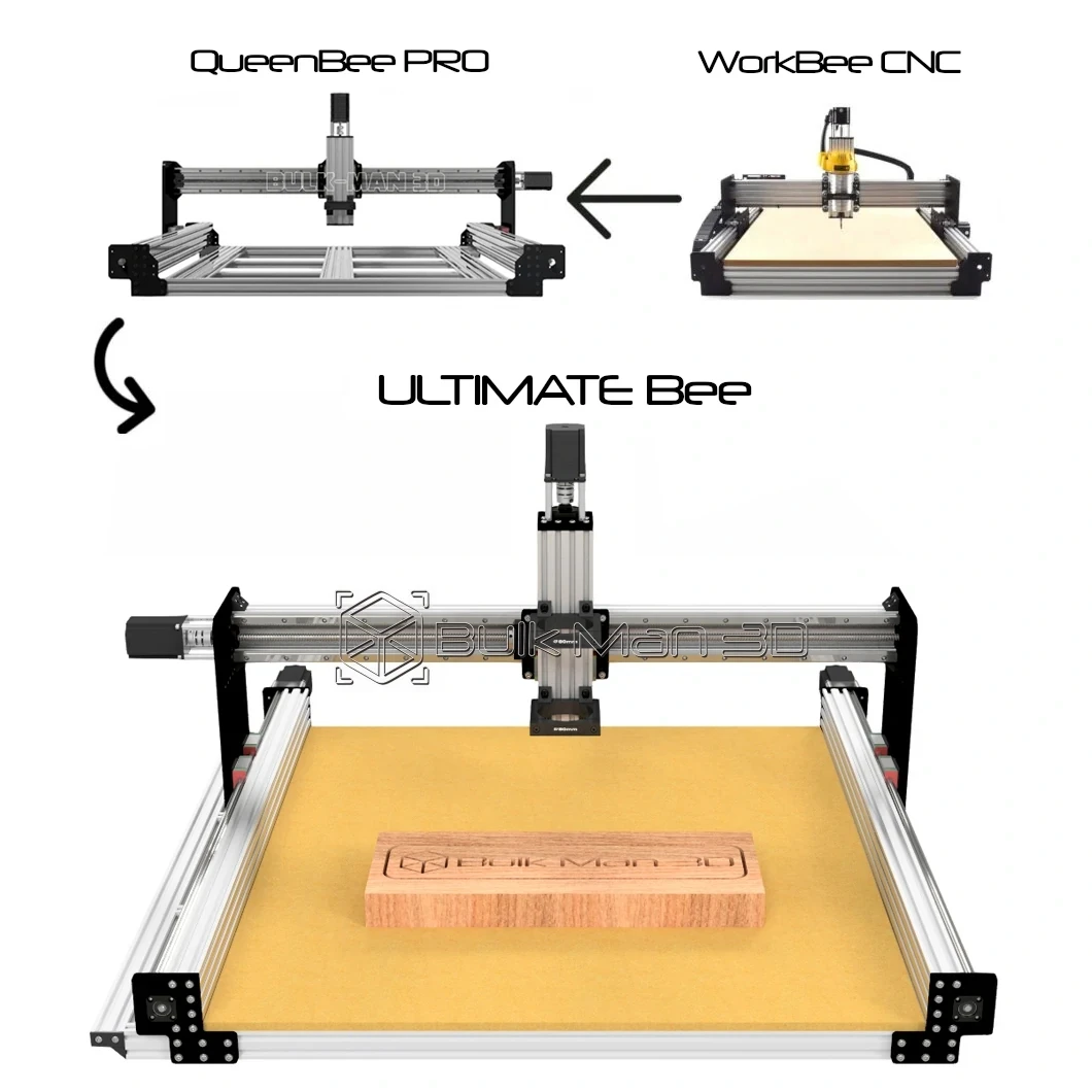 20%off BulkMan3D ULTIMATE Bee CNC Router Machine Full Kit with xPRO V5 Controller Ball Screw 4Axis DIY Engraver Free Shipping