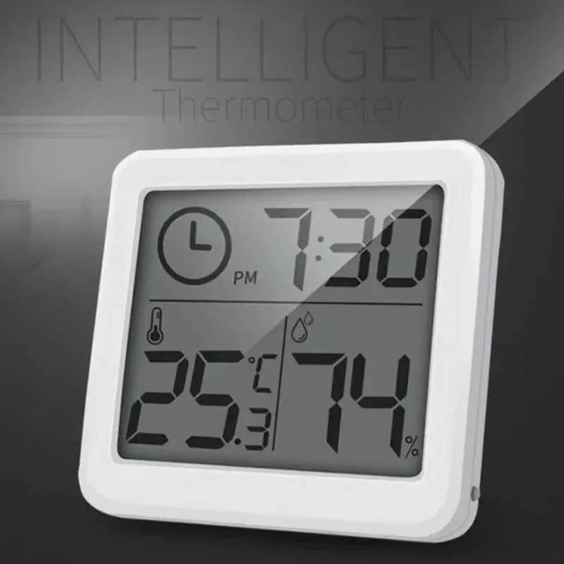 Digital Temperature Humidity Table Clock Automatic Monitoring Large LCD Screen Multifunction Electronic Desk Clock