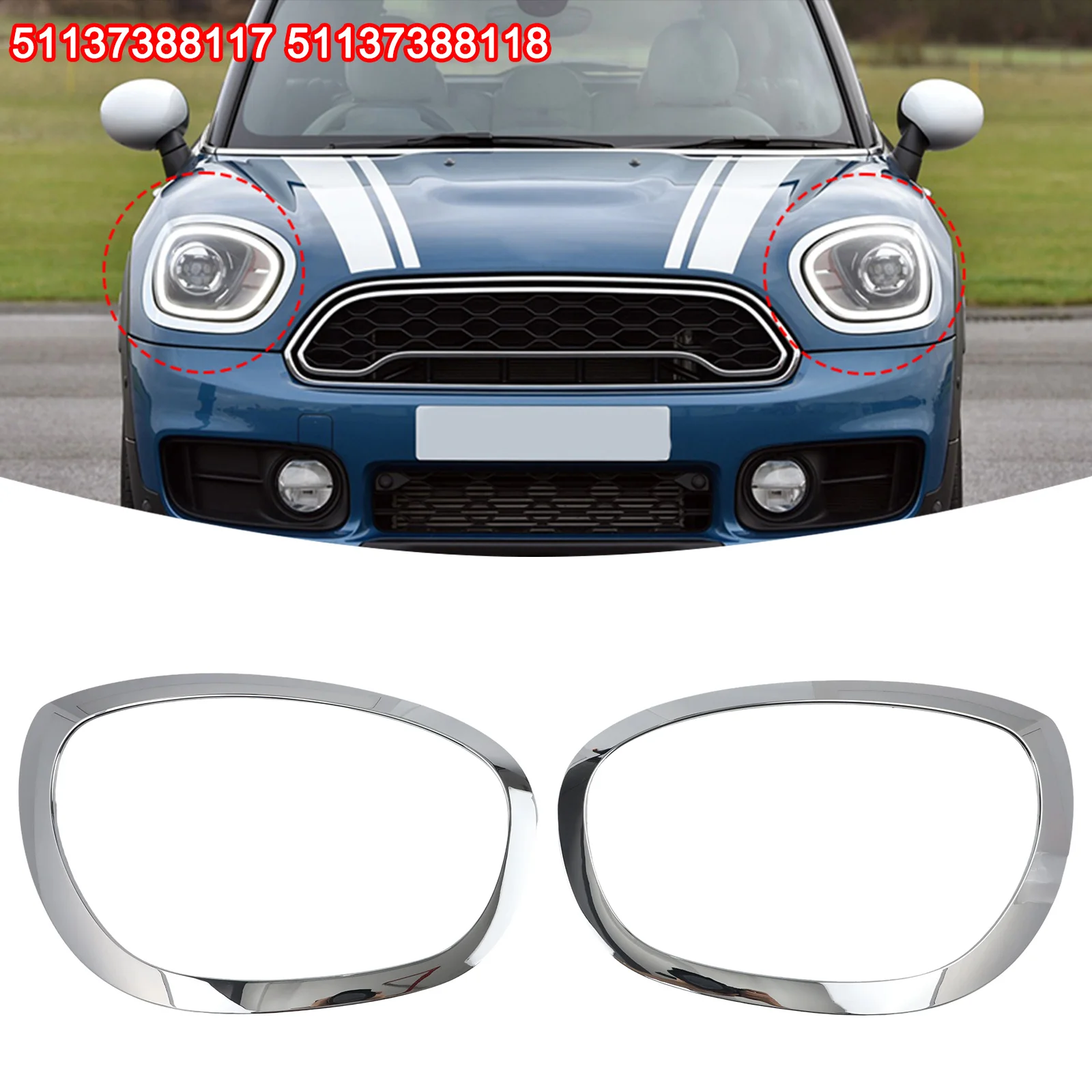 Easy Install Headlight Accessory Led Headlight Headlight Trim Headlight Bezel Ring Non-deformable Structure OEM Parts