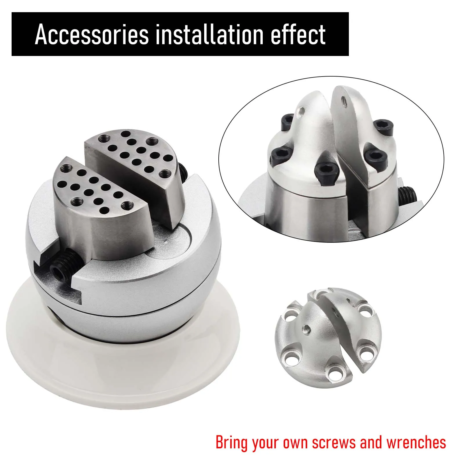 Ranlraka Mini Jewelry Engraving Ball Vise Set 360° Rotating Base Clamp Accessories for Stone Setting Watch Repair Equipment Tool
