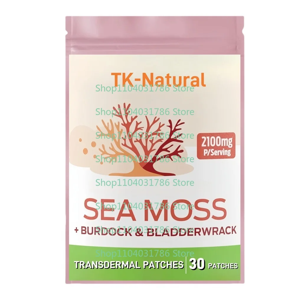 

30 Patches Sea Moss Transdermal Patches with Burdock, Bladderwrack for Digestive, Respiratory, Immune Health