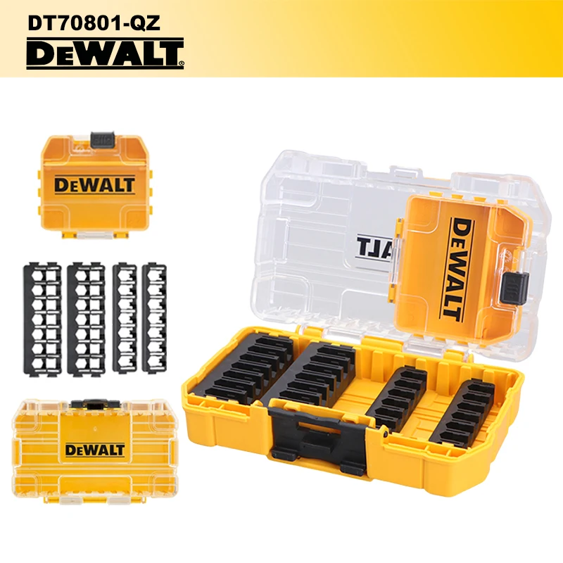 

DEWALT DT70801 Оригинальная коробка для деталей, штабелируемый пластиковый футляр для хранения инструментов со съемным лотком108