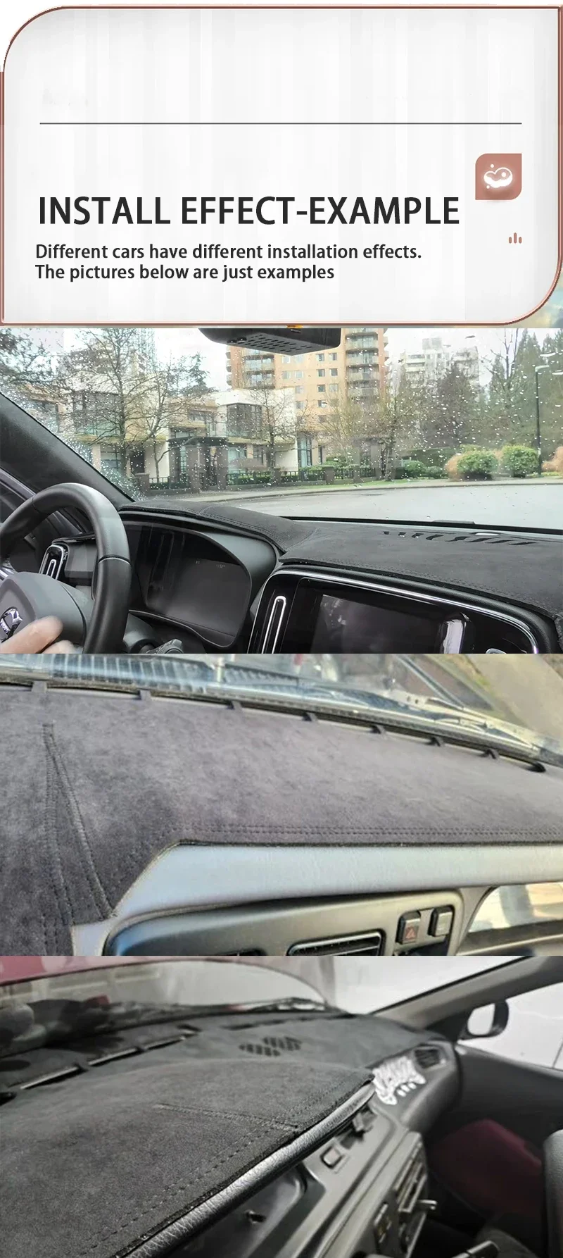 Schwarzes Wildleder-Armaturenbrett, Anti-UV-Armaturenbrett-Abdeckung, Sonnenschutz, Teppichpolster für Mazda 3 M3 BL Axela 2009 2010 2011 2012 2013 Teppich – Detail 15