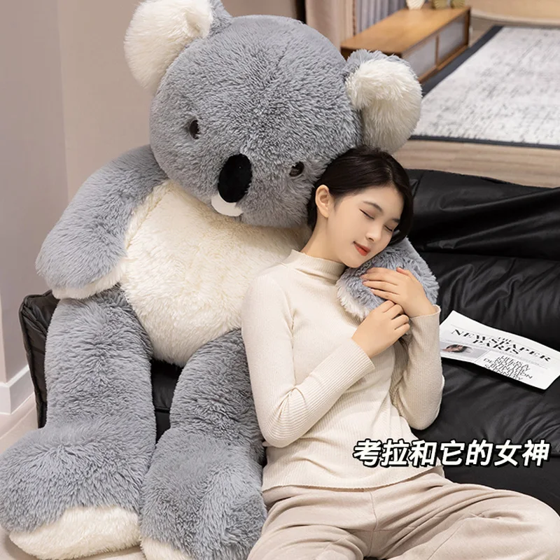 Duże, miękkie, szare pluszowe koala, symulacja uroczej australijskiej koali, pluszowa zabawka, miękka poduszka dla dzieci, prezenty na Boże Narodzenie.