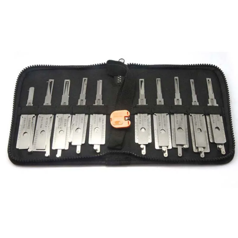 

Auto 2 In 1 Decoder And Lock Picks European Car 10pcs/Set HU64 HU66 HU100R HU101 GM45 HU56 HU92 Locksmith Lock Pick Tool