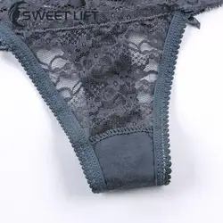 Lace Underwear Enhances Moisture Absorption And Breathability Lace Waistband Design Sexy And Spicy Perspective Thong Elastic Hem