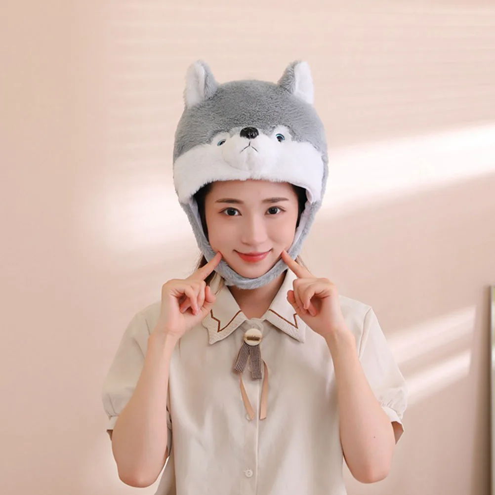 

1pc Hualski Dog Head Hat Cartoon Headwear For Party Cosplay Costume Festival Animal Hat Photo Prop Decorative Accessory
