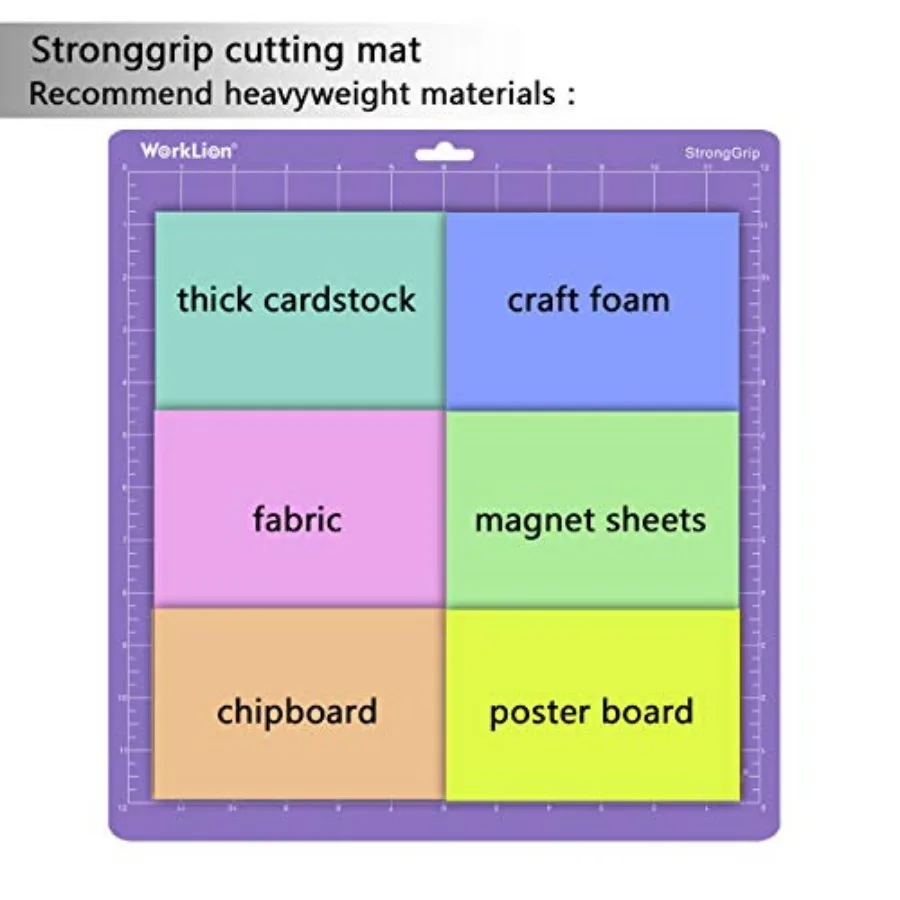 Cutting mat 12x12 Compatible With Silhouette Cameo 4/5/3/2/1 6 mats-4 Standard Adhesive, 1Light Adhesive, 1Strong Adhesive Adhe view 6
