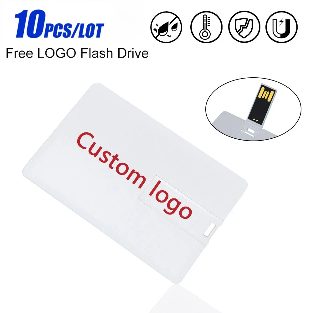 10 pcs/lot Free Custom Credit Card USB 2.0 Flash Drive 8GB16GB 32G 64G 128G customized logo photo pendrive wedding business gift