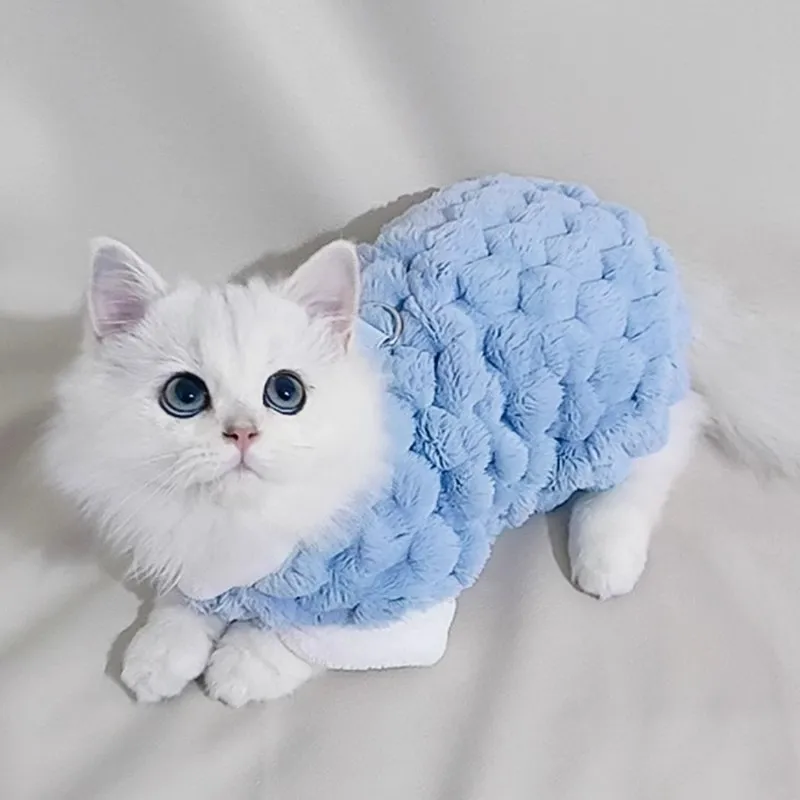 Catclothing Winter insulation to prevent hair loss Suitable for pets and dogs Can be used as a leash for autumn and winter coats