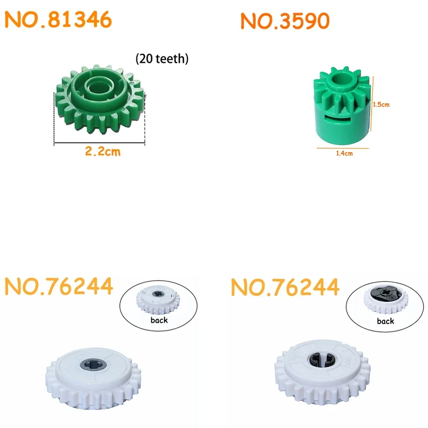 76244 24 Tooth Clutch Gear 3590 Gear 12 Tooth With Clutch Building Blocks 81346 20 Tooth Transmission Gear MOC Technical Parts