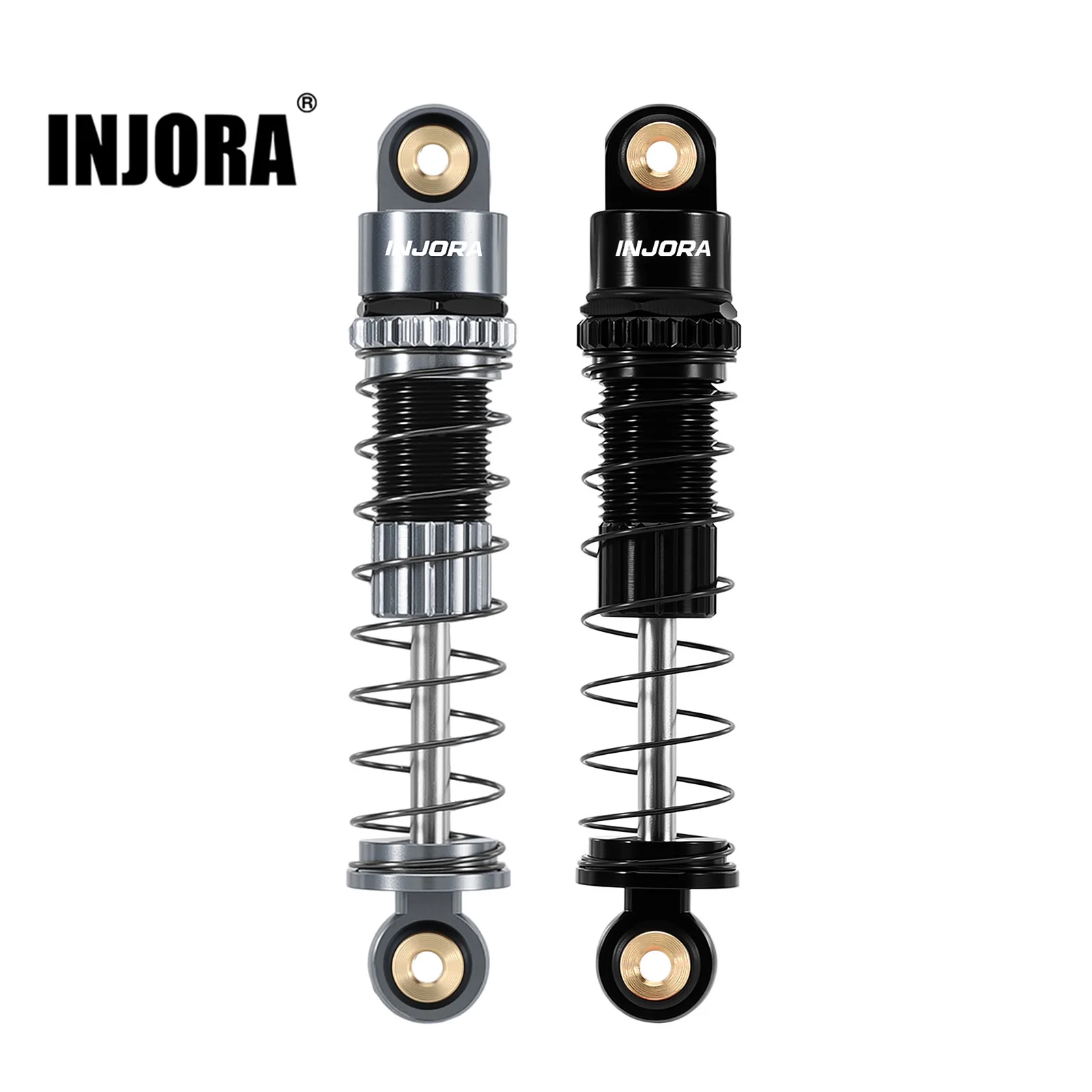 Injora 39mm amortecedor de óleo com rosca de alumínio para carro crawler 1/24 rc axial scx24 c10 jlu gladiador fms fcx24m