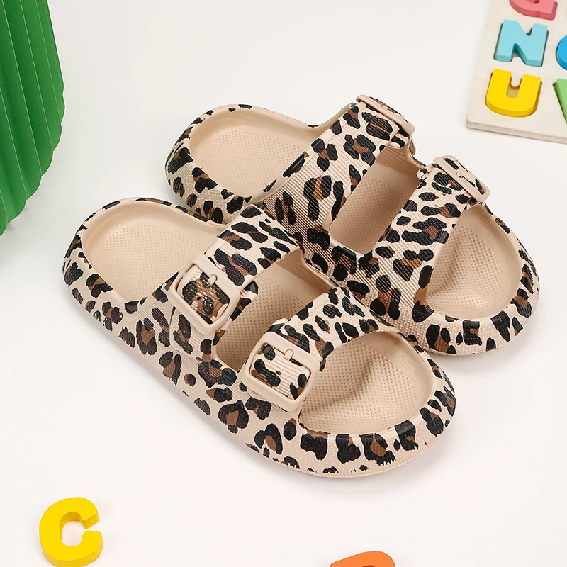 Sommer Leopardenmuster Strandpantoffeln Damen Übergröße Paar Rutschfeste Plateau-Sandalen Damen Eva Weiche Sohle Cloud Pantoffeln Damen